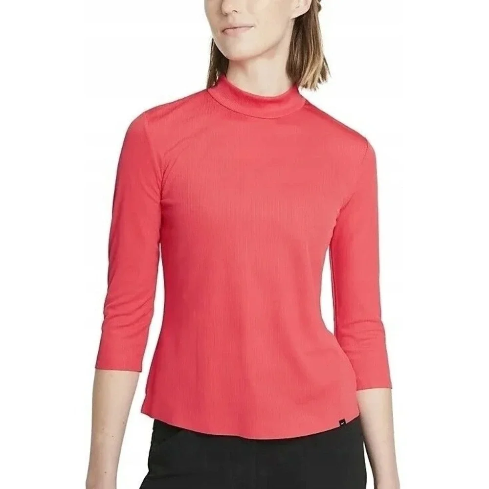 Nike Golf Women's DriFIT Victory 3/4 Sleeve Mock-Neck Fusion Pink Size 2XL New